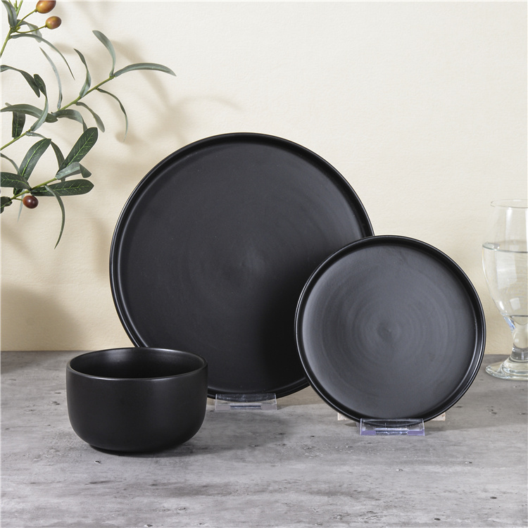 Nordic minimalist black tableware set