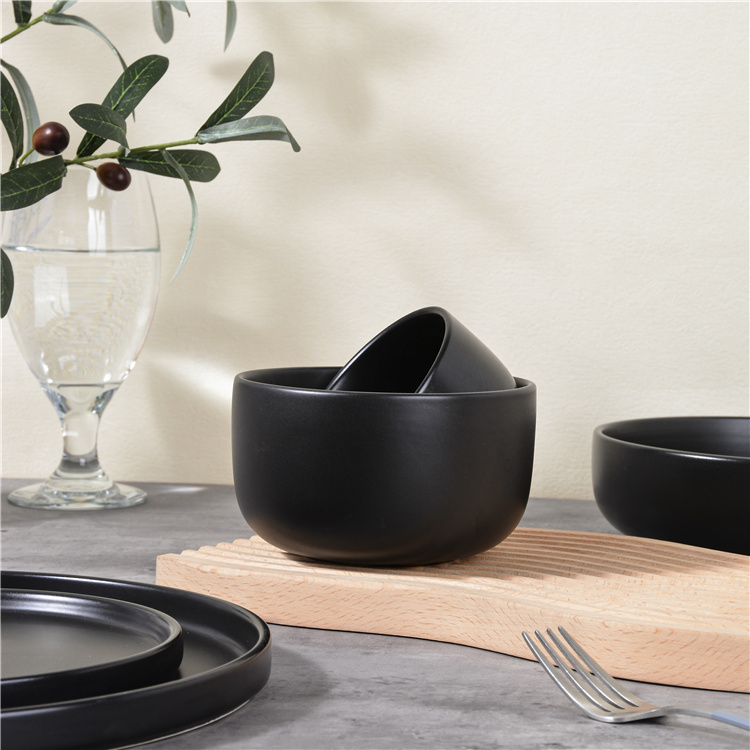 Nordic minimalist black tableware set