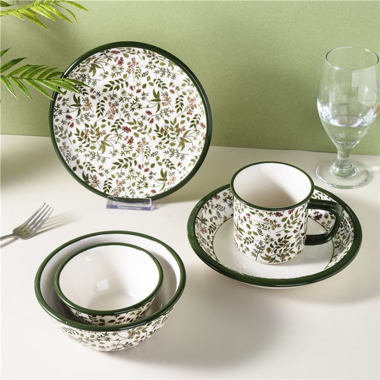 Green Floral Ceramic Tableware Set series