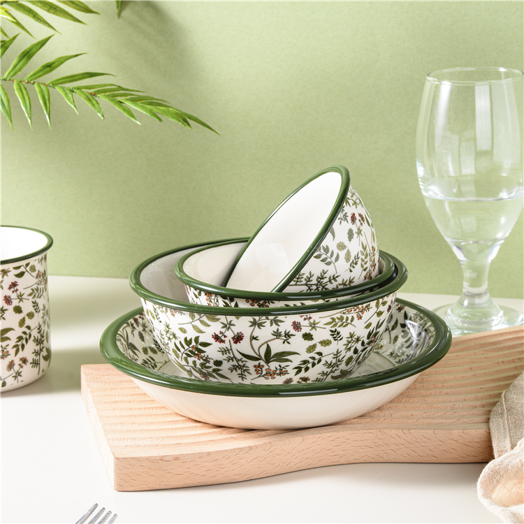 Green Floral Ceramic Tableware Set series