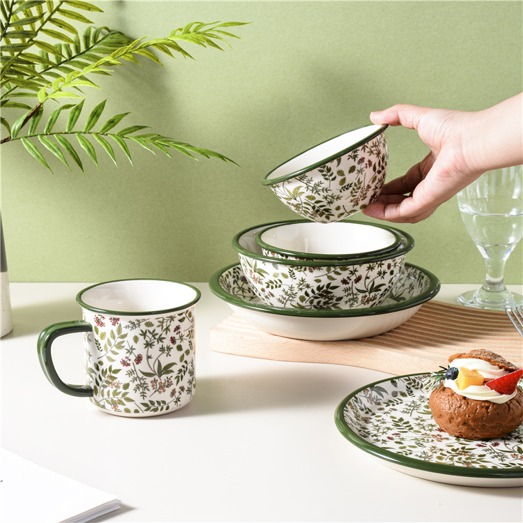 Green Floral Ceramic Tableware Set series
