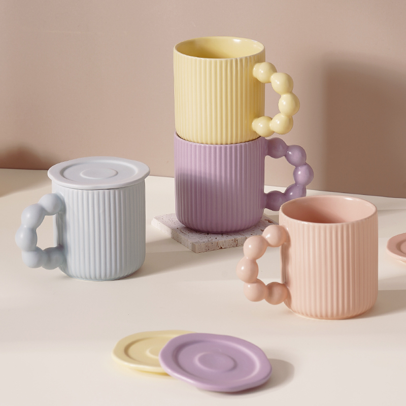 Macaron bead cups, mugs, coffee cups, made of ceramic