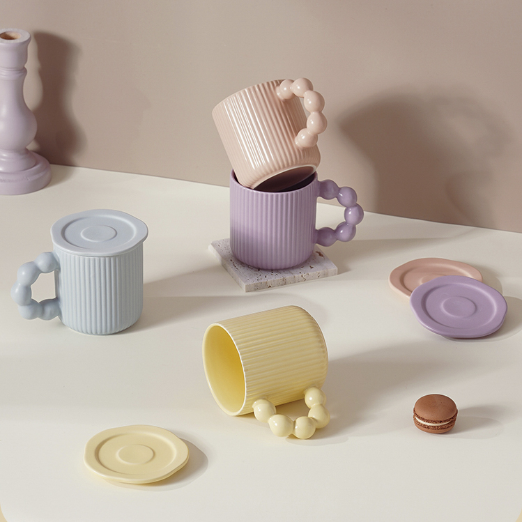 Macaron bead cups, mugs, coffee cups, made of ceramic