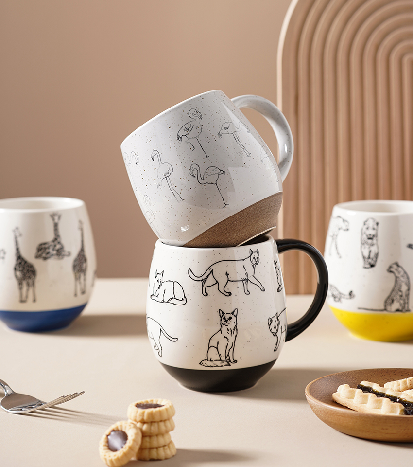 Ceramic giraffe mug series