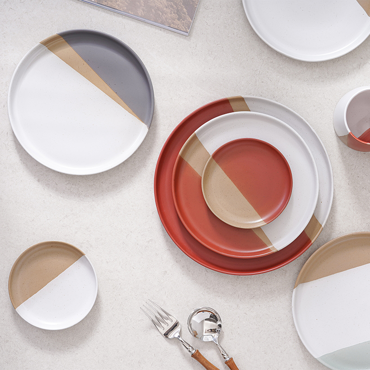 Ceramic geometric series tableware set