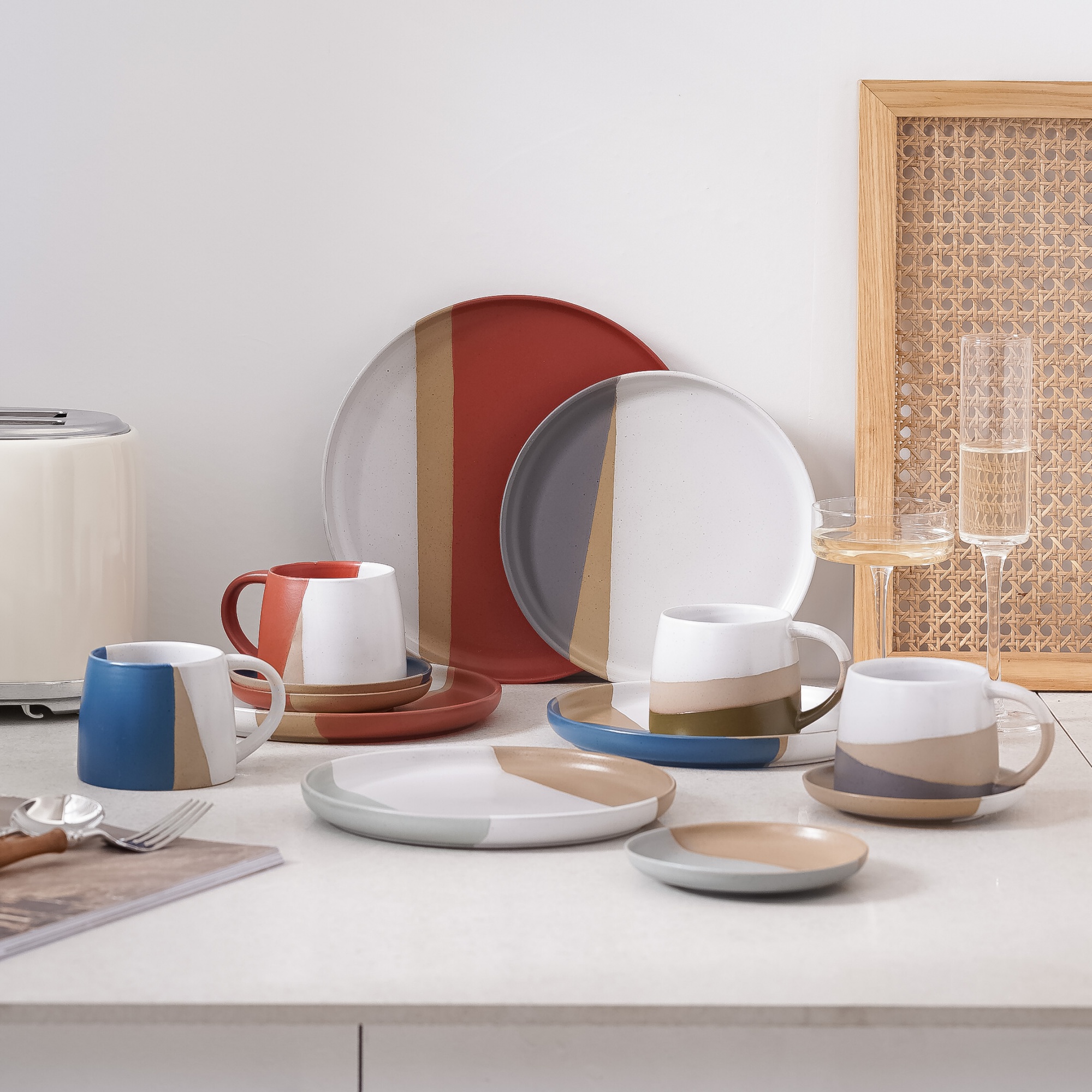 Ceramic geometric series tableware set