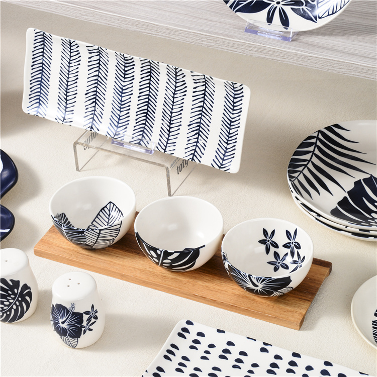 Blue ceramic tableware set series