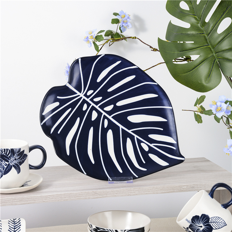 Blue ceramic tableware set series