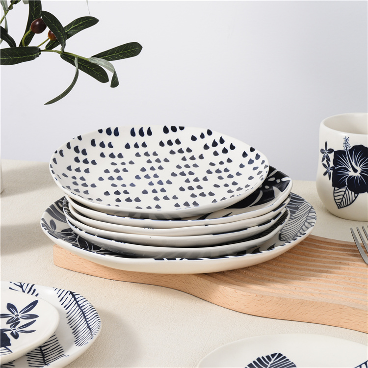 Blue ceramic tableware set series