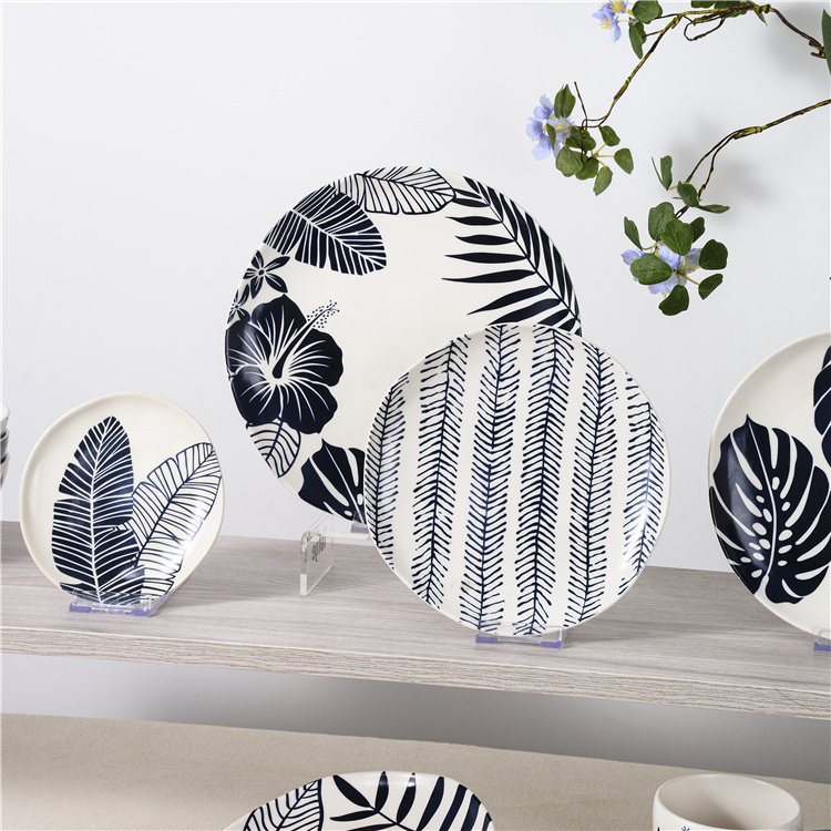 Blue ceramic tableware set series