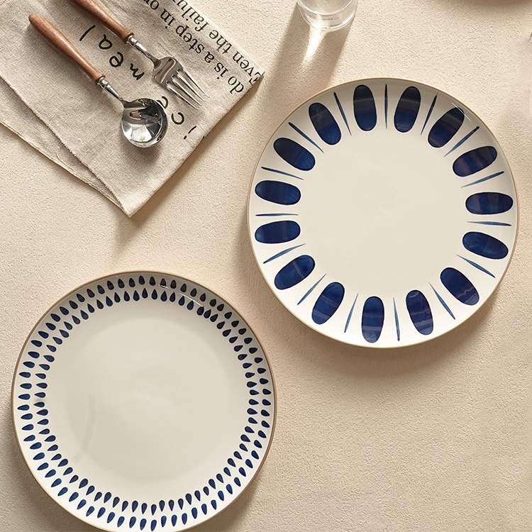 Blue polka dot plate series
