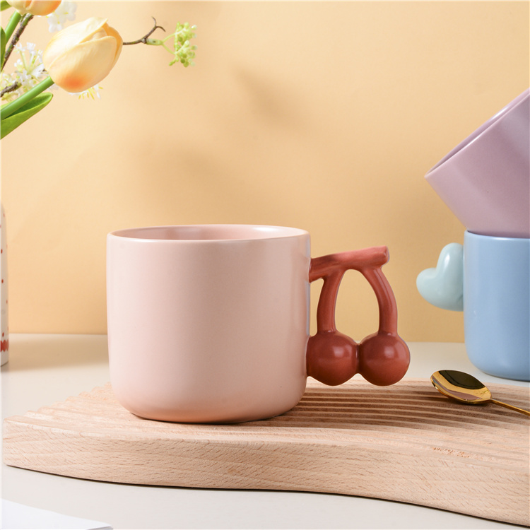 Fruit handle mug ceramic cup
