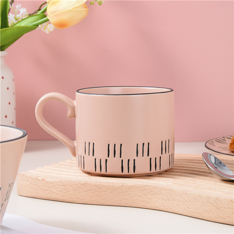 Pink ceramic tableware set