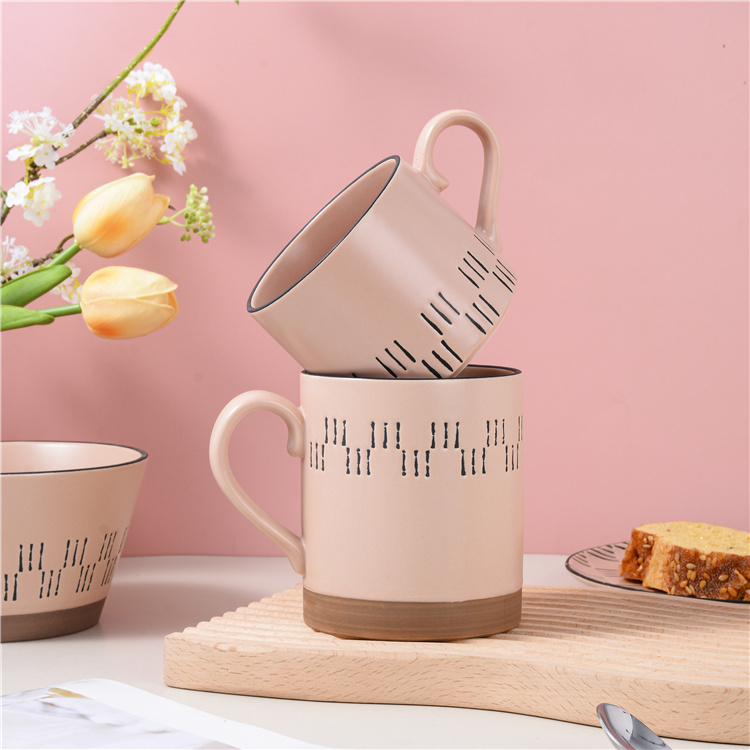 Pink ceramic tableware set