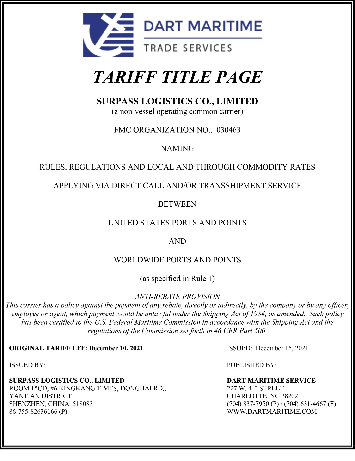 FMC filing