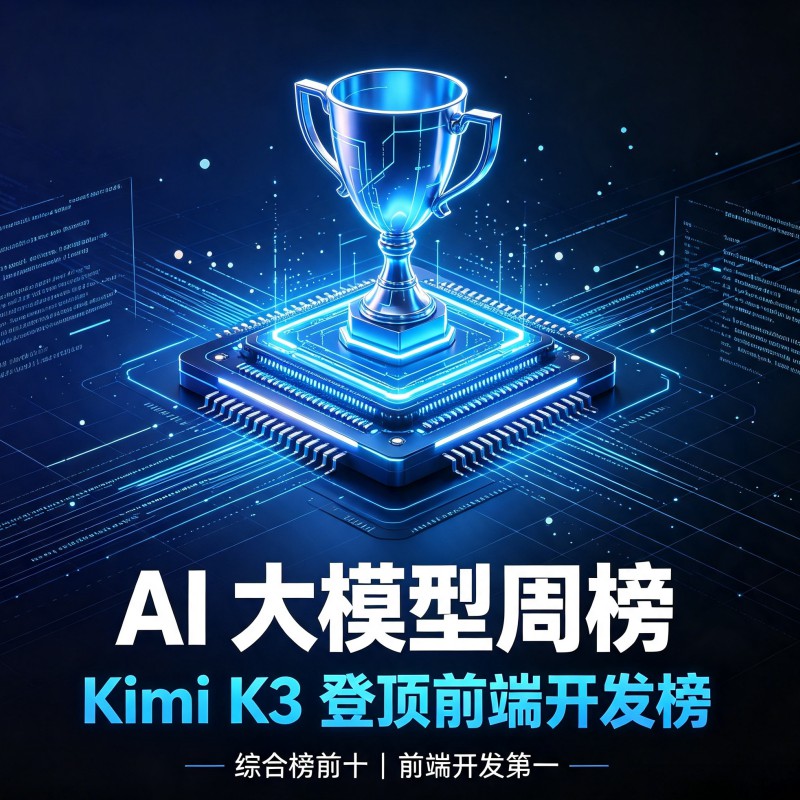 AI 大模型周榜:Kimi K3 登顶前端开发榜
