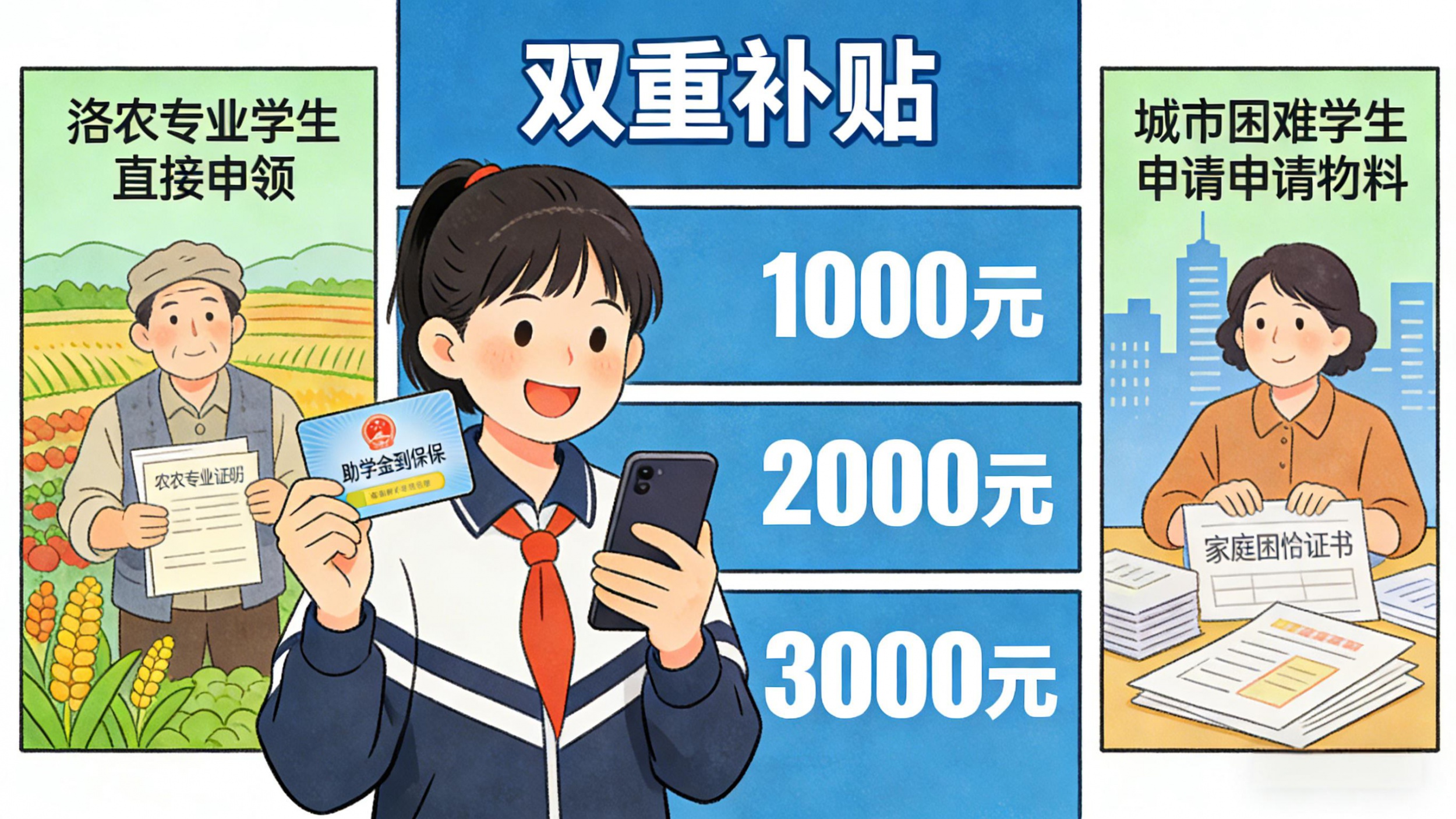除了免学费，还有这些钱可以领！2025河南中专***助学金申领指南