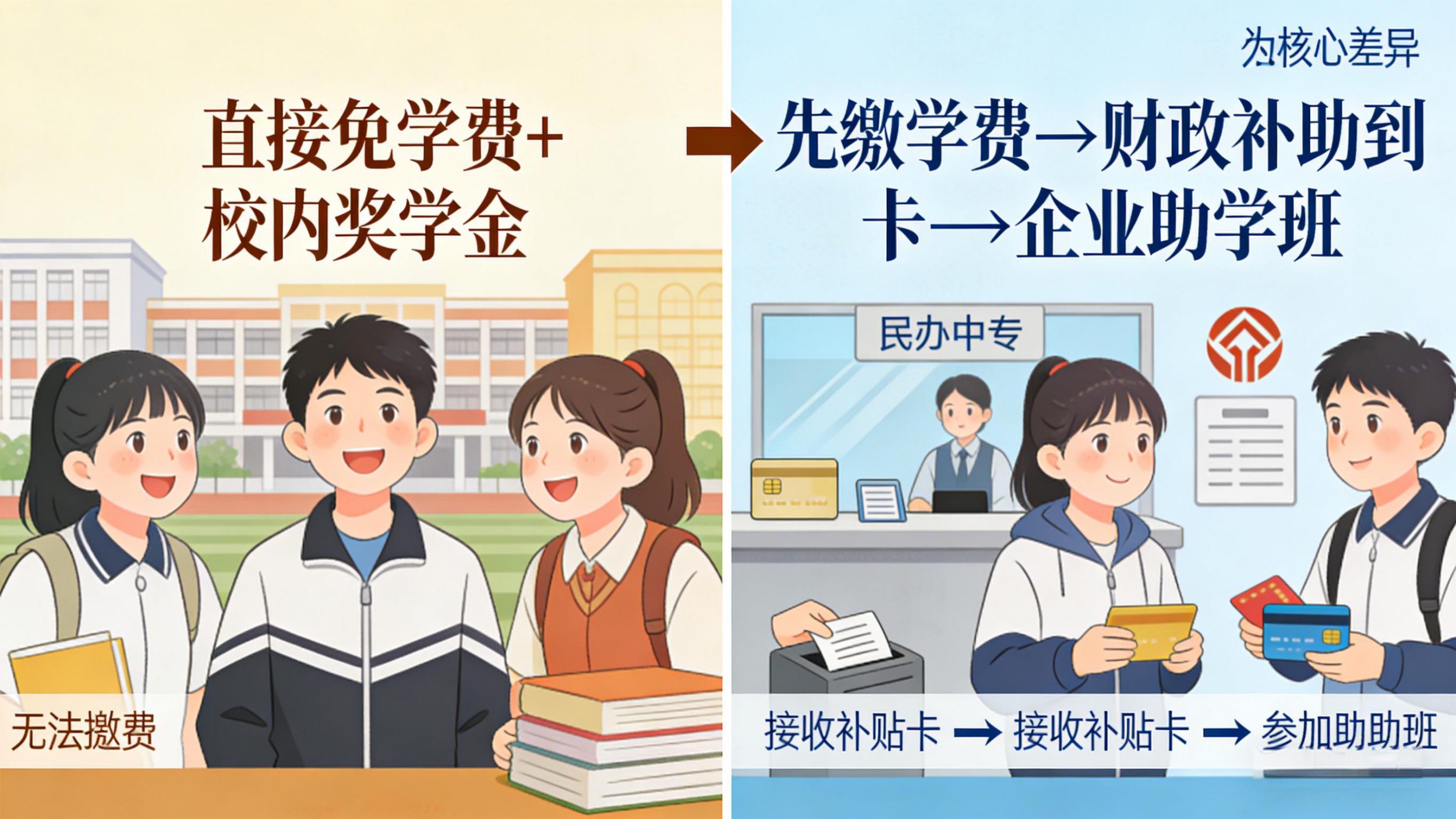 公办vs民办大不同！2025河南中专免费政策差异解析，选校前必看