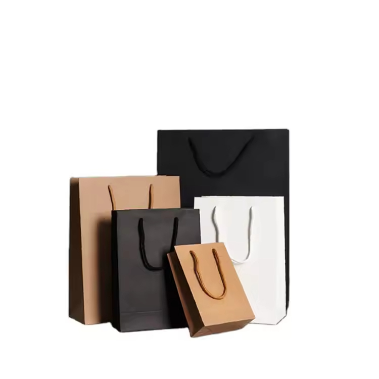 Multi-Color Custom Printed Logo Kraft Paper Bag for Clothing Shoes Socks Fur Packaging and Tote Shopping