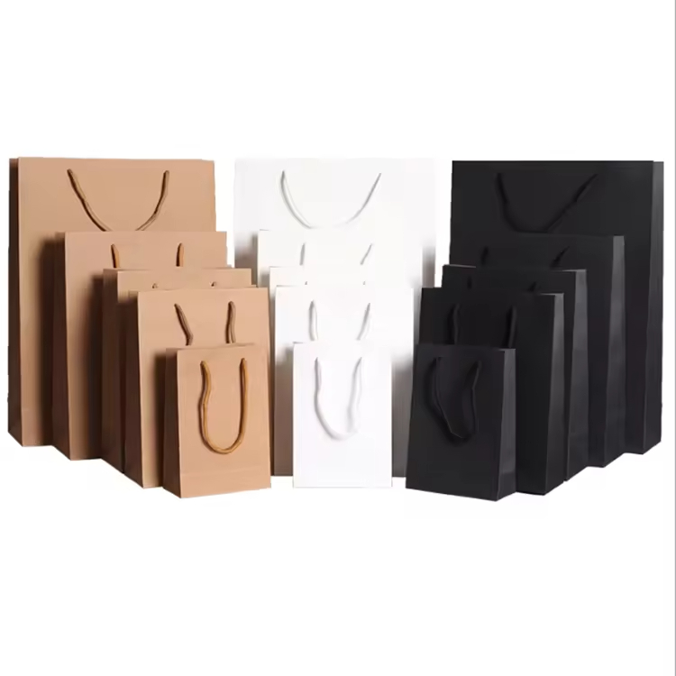 Multi-Color Custom Printed Logo Kraft Paper Bag for Clothing Shoes Socks Fur Packaging and Tote Shopping