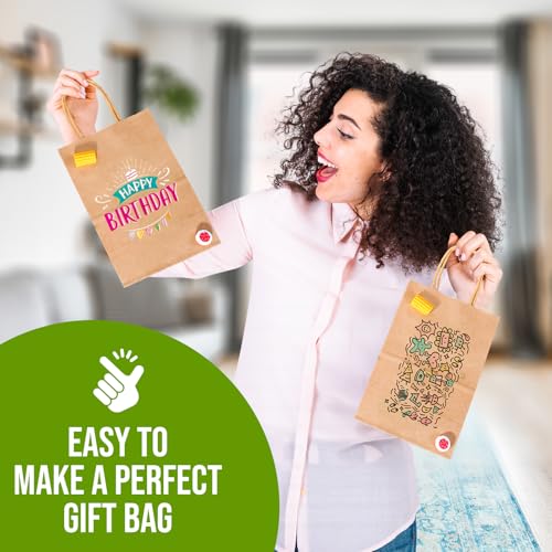 Brown Paper Bags, Kraft Brown Paper Bags With Handles, Recycled Small Gift Bag With Handles, Ideal For Shopping Retail Grocery
