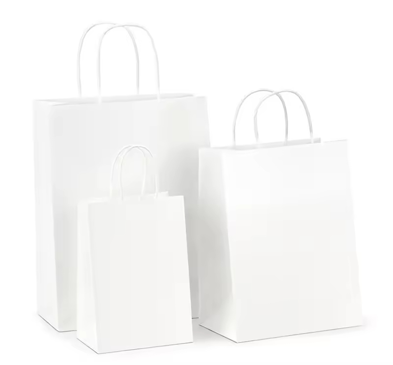 Eco Reusable Hard Extra Large Fast Food Packaging Takeaway Apple Custom Logo Twisted Handle Kraft Paper Bag