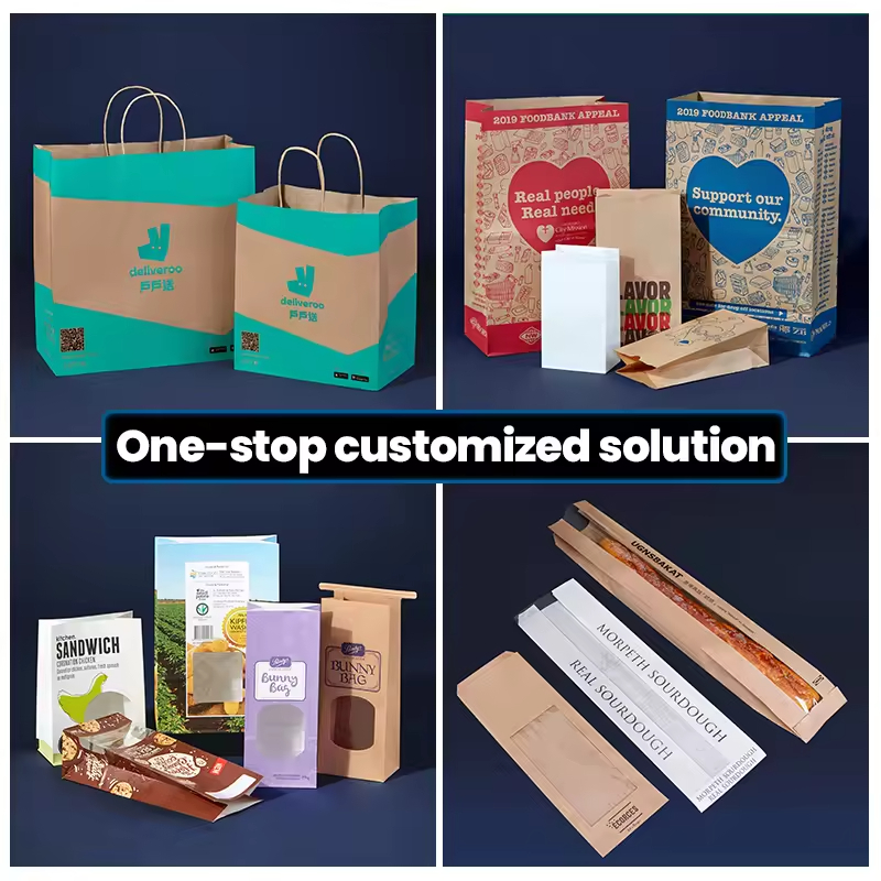 Eco Reusable Hard Extra Large Fast Food Packaging Takeaway Apple Custom Logo Twisted Handle Kraft Paper Bag