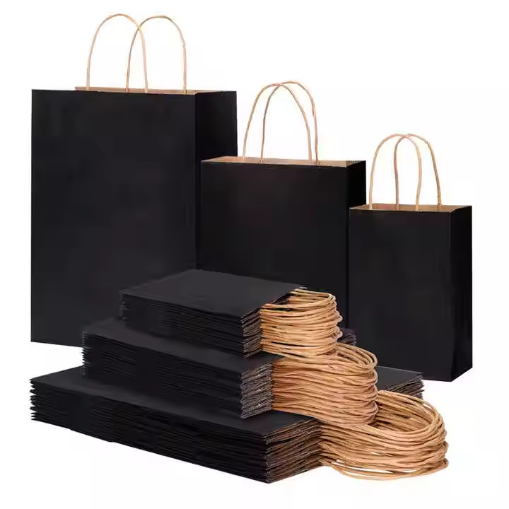Custom Kraft Paper Bag Food Grade Recycled Brown Material with Logo Printing
