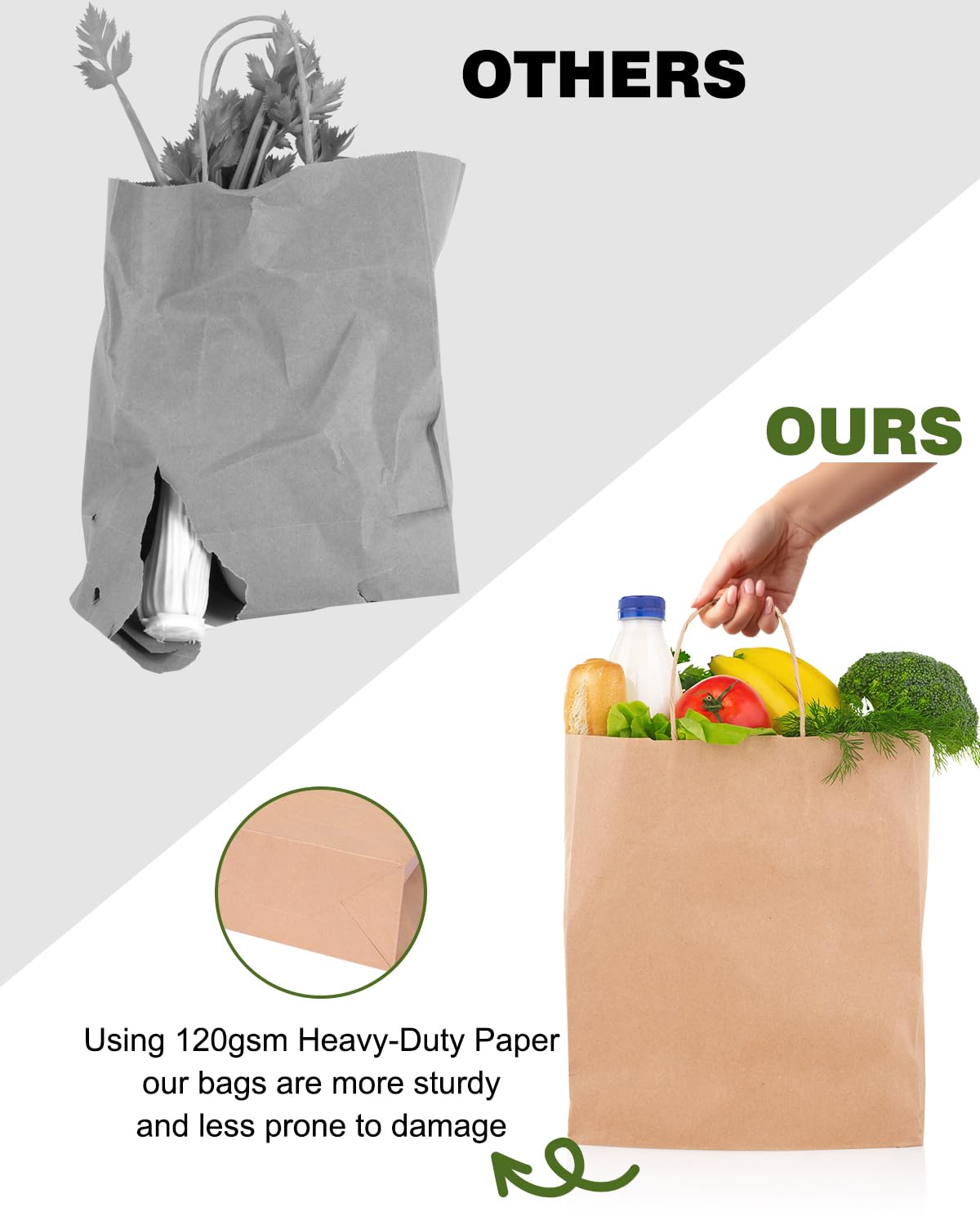 Brown Kraft Paper Bags with Handles - Bulk Assorted Sizes for Retail, Takeout, Bakery & Party Favors | Durable Shopping & Gift Bags for Merchandise, Small Business & Hospitality