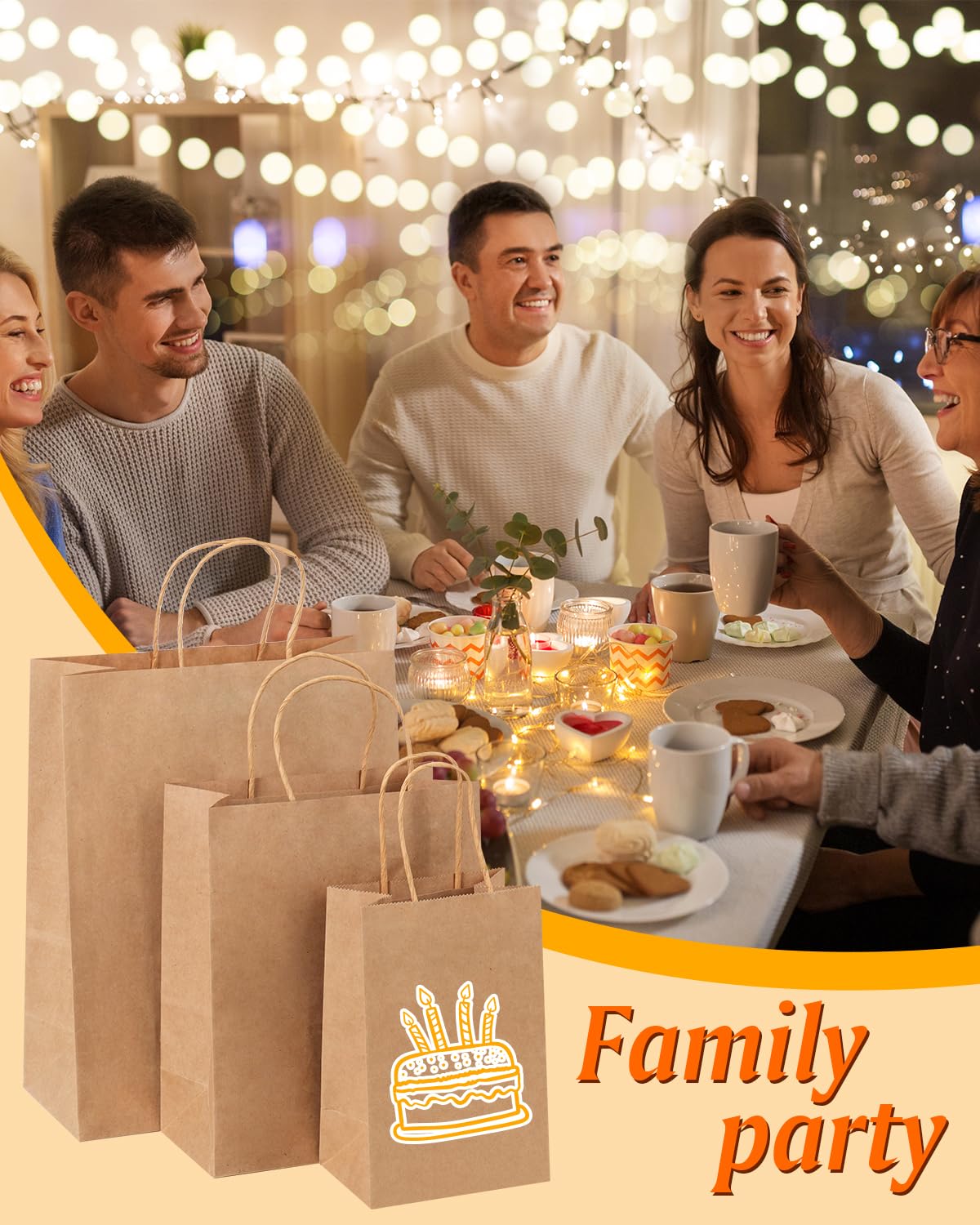Brown Kraft Paper Bags with Handles - Bulk Assorted Sizes for Retail, Takeout, Bakery & Party Favors | Durable Shopping & Gift Bags for Merchandise, Small Business & Hospitality