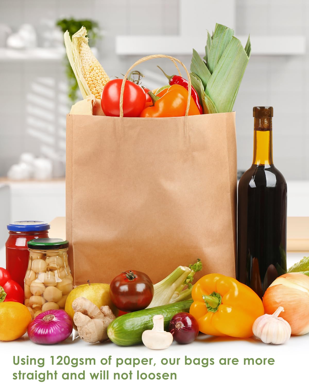 Brown Kraft Paper Bags with Handles - Bulk Assorted Sizes for Retail, Takeout, Bakery & Party Favors | Durable Shopping & Gift Bags for Merchandise, Small Business & Hospitality