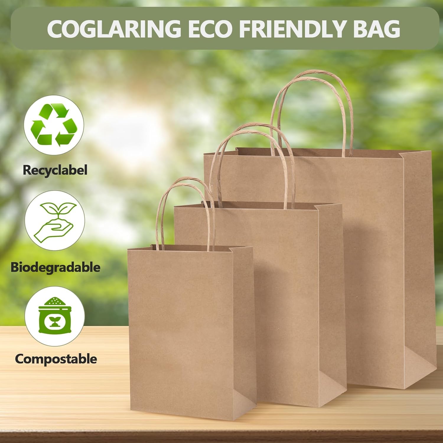 Brown Kraft Paper Bags with Handles - Bulk Assorted Sizes for Retail, Takeout, Bakery & Party Favors | Durable Shopping & Gift Bags for Merchandise, Small Business & Hospitality