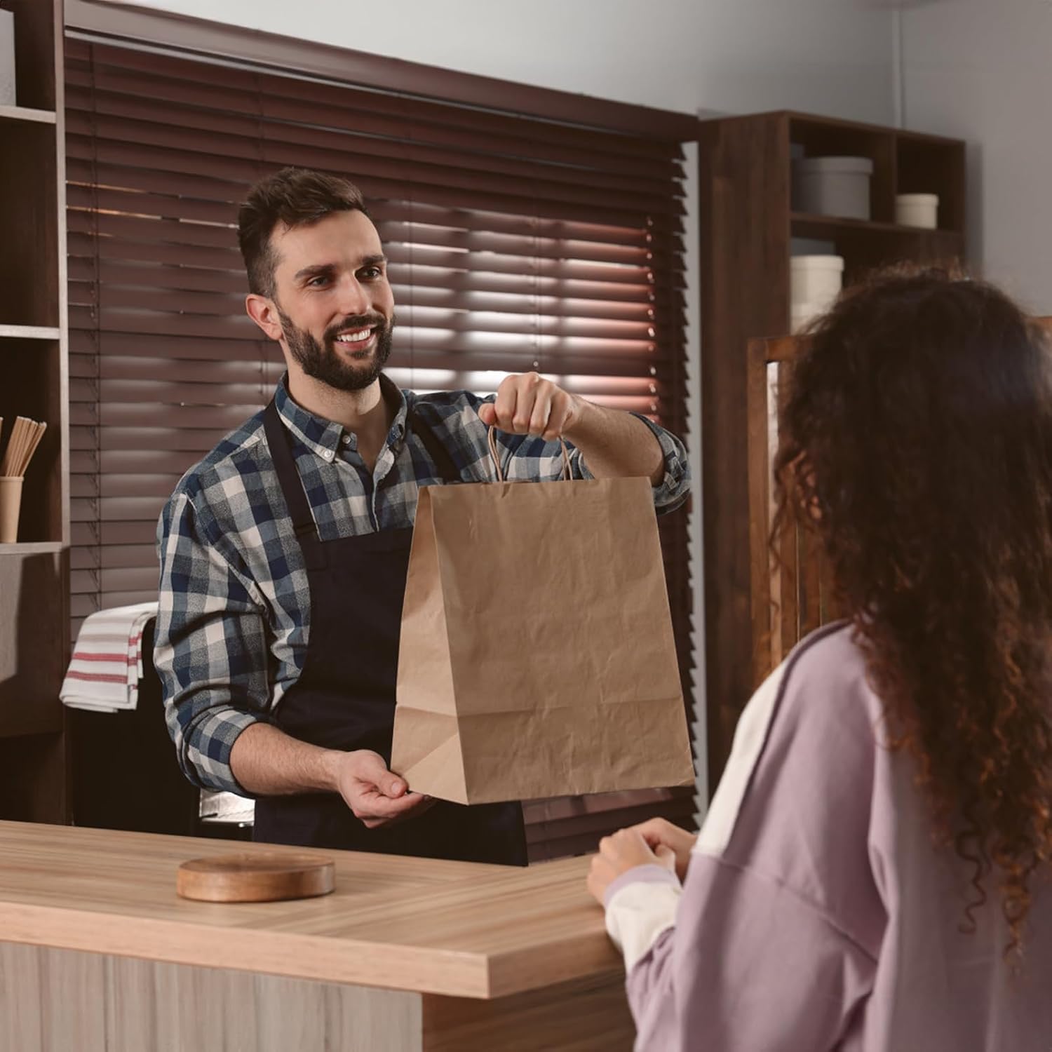 Brown Kraft Paper Bags with Handles - Bulk Assorted Sizes for Retail, Takeout, Bakery & Party Favors | Durable Shopping & Gift Bags for Merchandise, Small Business & Hospitality