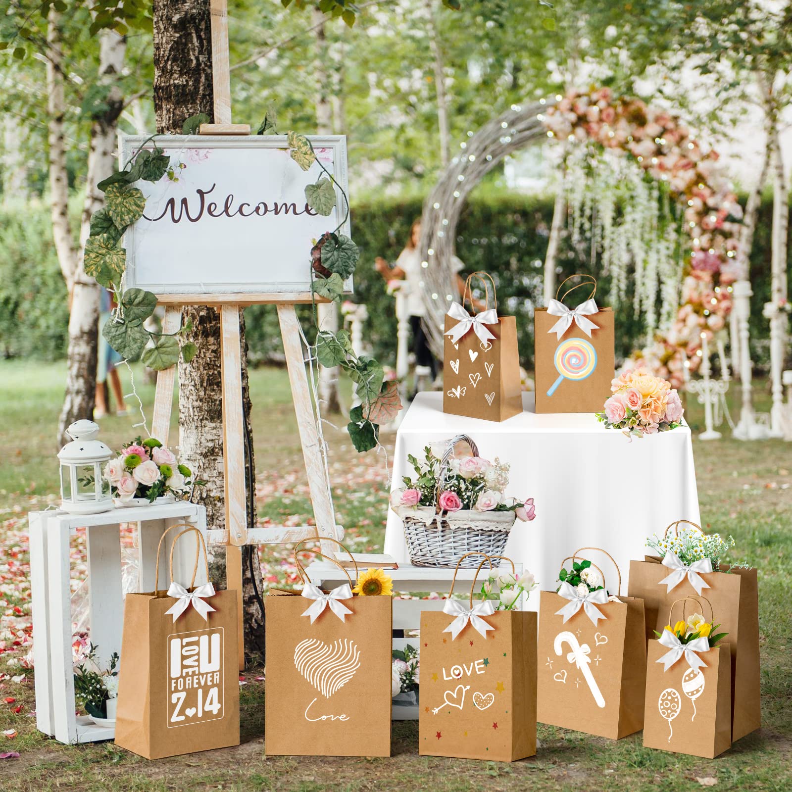 Brown Kraft Paper Bags with Handles - Mixed Size Gift Bags