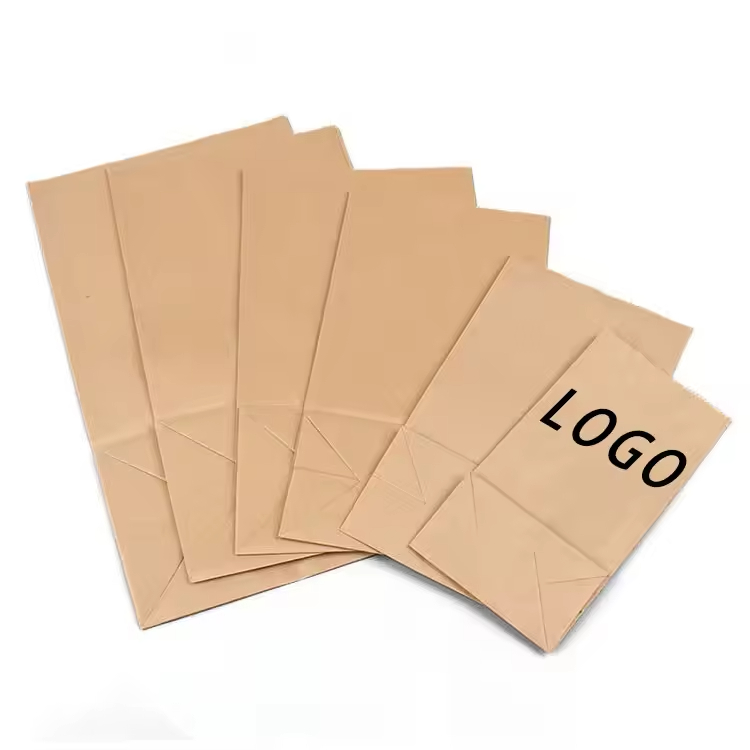 Custom Printed Logo Cardboard Food Packaging Paper Bag Cheap White Brown Kraft Gift Craft for Household Products for Shopping