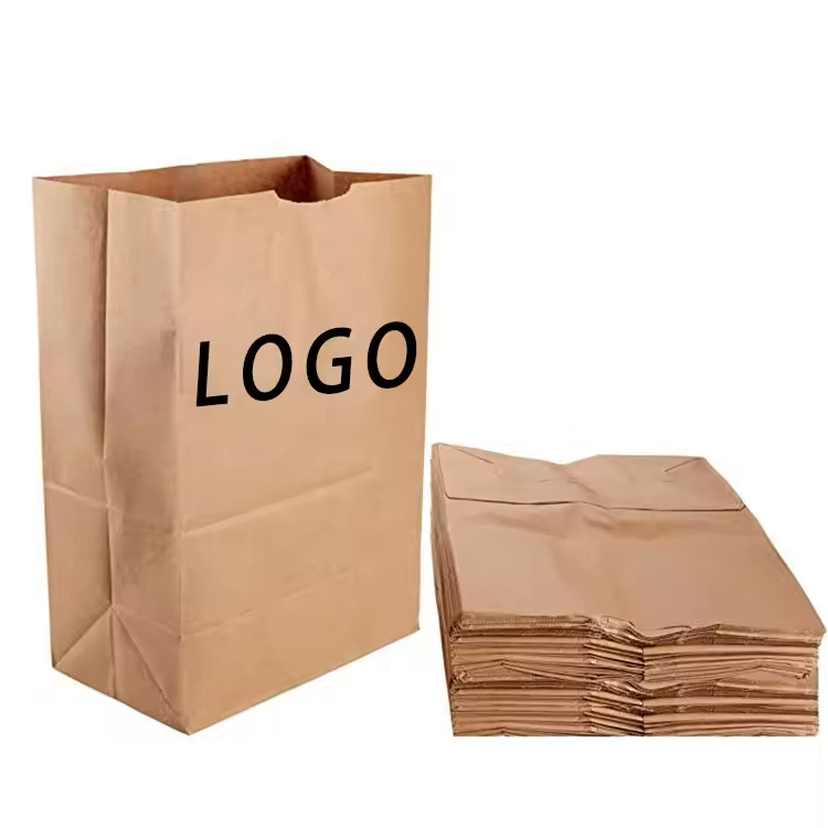 Custom Printed Logo Cardboard Food Packaging Paper Bag Cheap White Brown Kraft Gift Craft for Household Products for Shopping