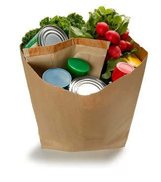 Large Heavy Duty Kraft Brown Paper Barrel Sack Bag, Grocery Bags,SOS Bags