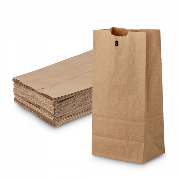 Brown Paper Bags Disposable Paper Lunch Bags Perfect for Shopping