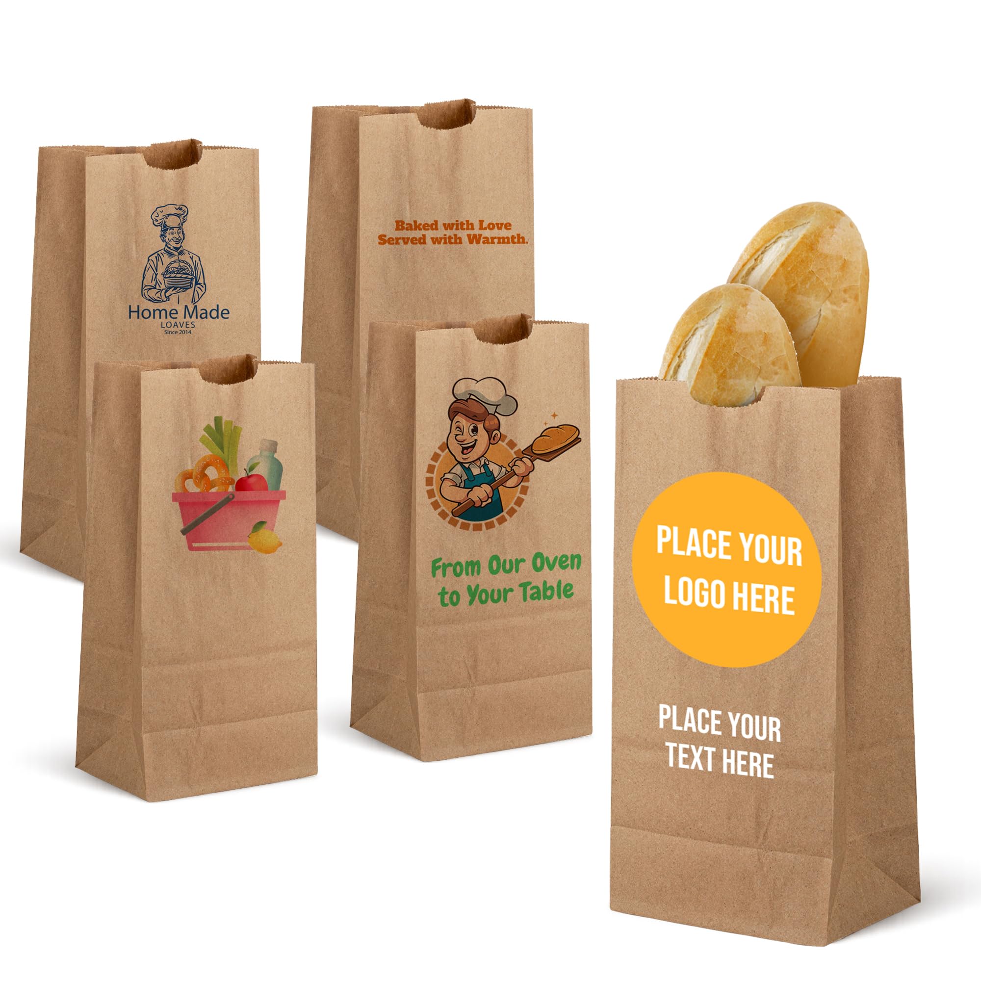 Brown Paper Bags Disposable Paper Lunch Bags Perfect for Shopping