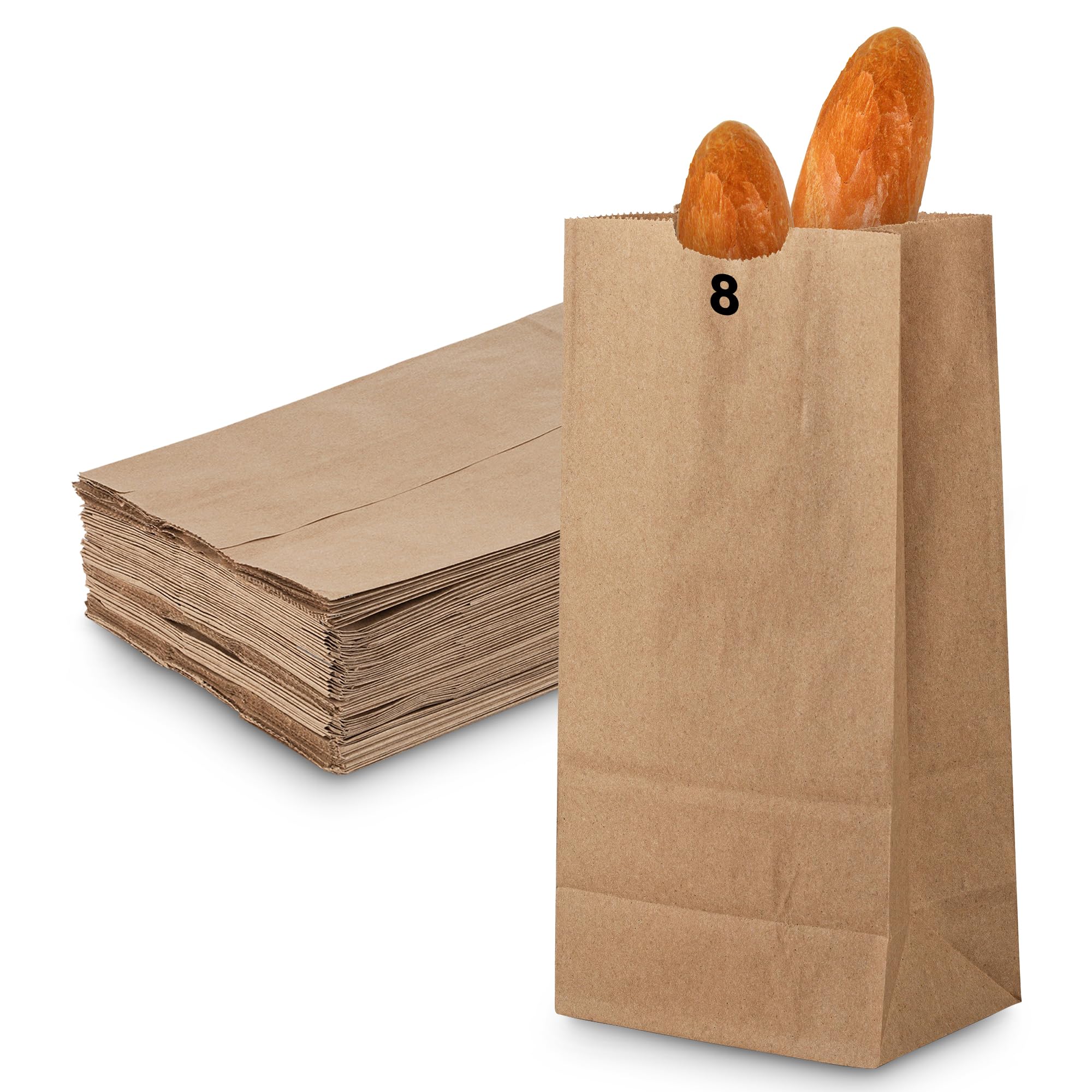 Brown Paper Bags Disposable Paper Lunch Bags Perfect for Shopping