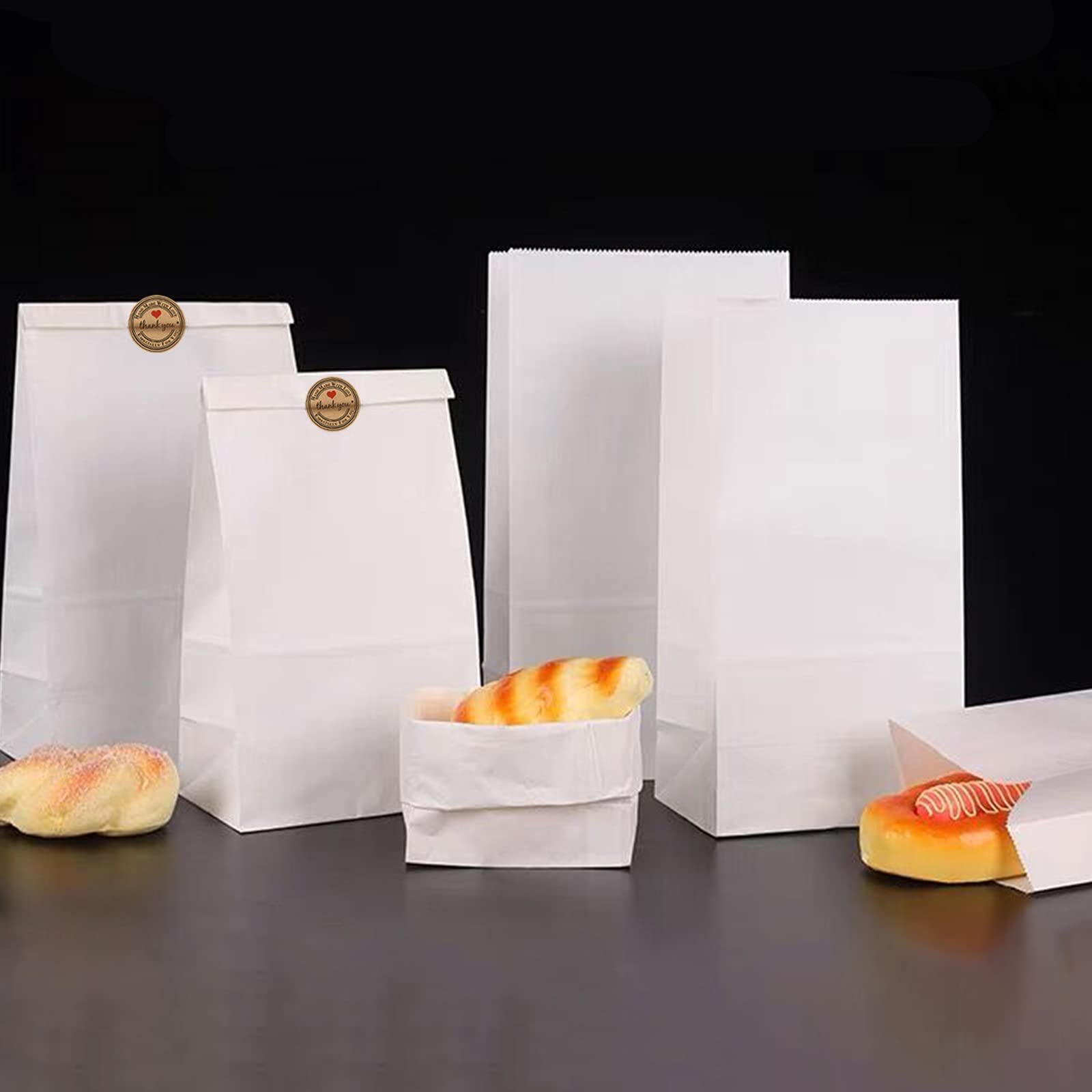 Paper Lunch Bags Large White Lunch Bags Kraft White Paper Bags White Lunch Sacks Strong for Small Business
