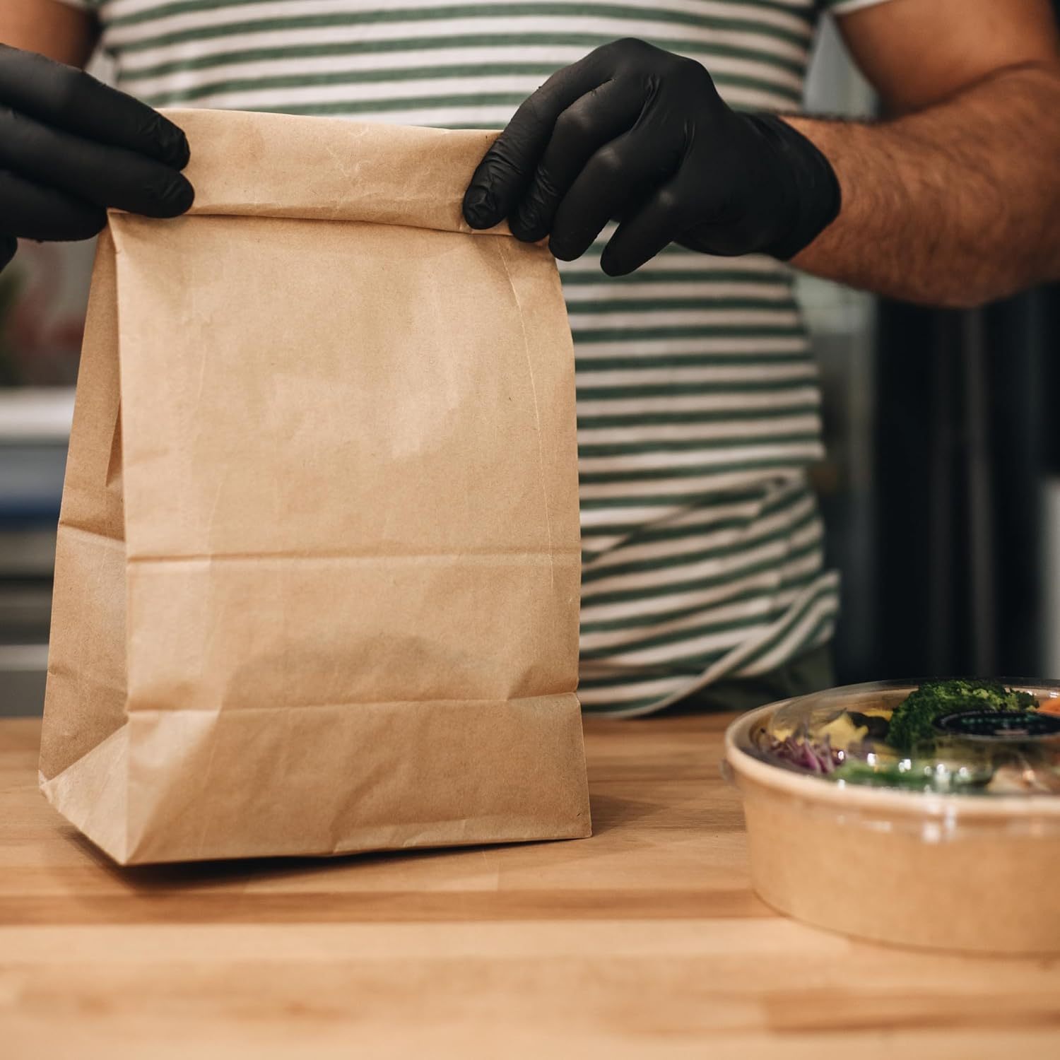 Kraft Paper Durable Bags for Groceries, Grocery Bags Durable Paper Barrel, Takeout, Retail, Bread Bags, or Thank you Bag