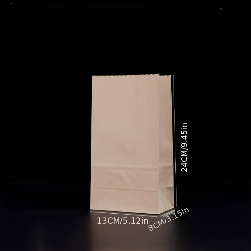 Disposable Foldable Brown Kraft Paper Bags, Suitable for Fast Food Restaurants, Coffee Shops, Supermarkets, Small, Medium, Large Sizes