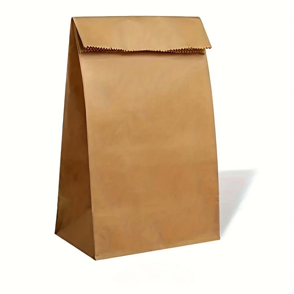 Disposable Foldable Brown Kraft Paper Bags, Suitable for Fast Food Restaurants, Coffee Shops, Supermarkets, Small, Medium, Large Sizes