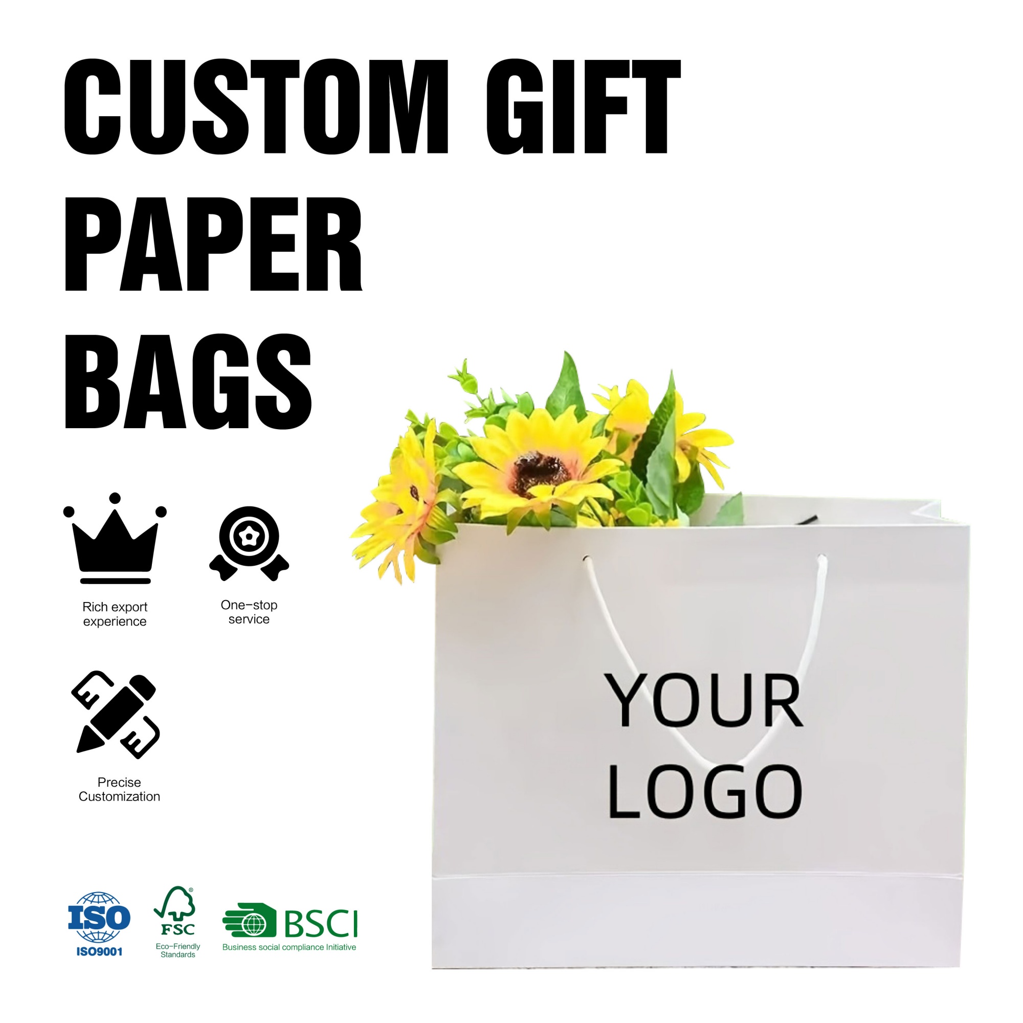 OEM ODM Luxury Portable Recyclable Cosmetic Fancy Gift Packaging Custom Paper Shopping Bags