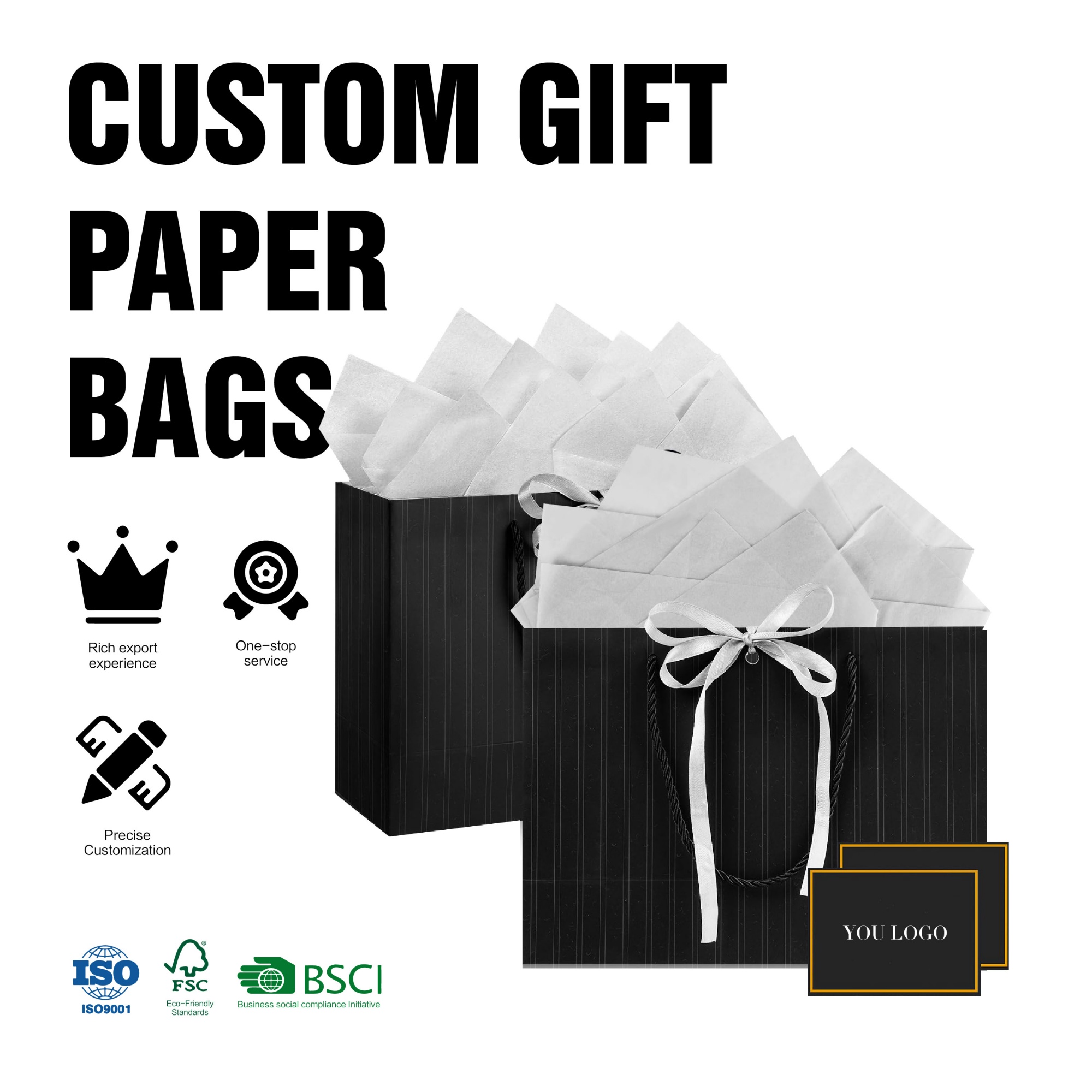 Hot-Selling Luxury Shopping Recyclable Retail Clothing Brand Shopping Printing Gift Paper Bag