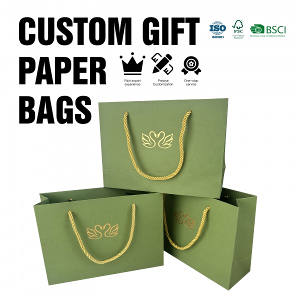 Branded Retail Boutique Recyclable Eco-Friendly Custom Printed Paper Shopping Bag with Rope Handle