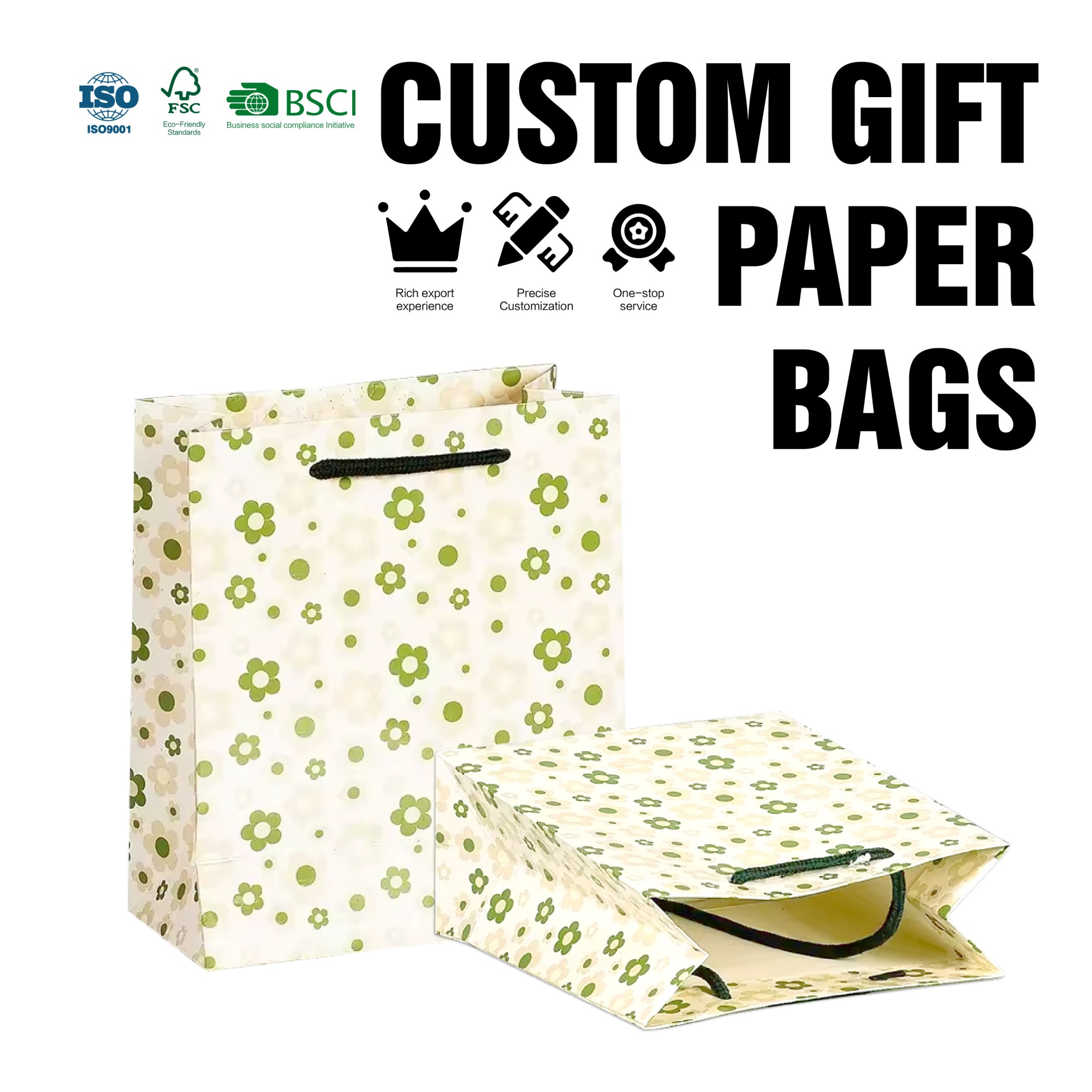 Hot Selling Eco-Friendly and Strong Blank Portable Horizontal Craft Shopping White Cardboard Paper Bag