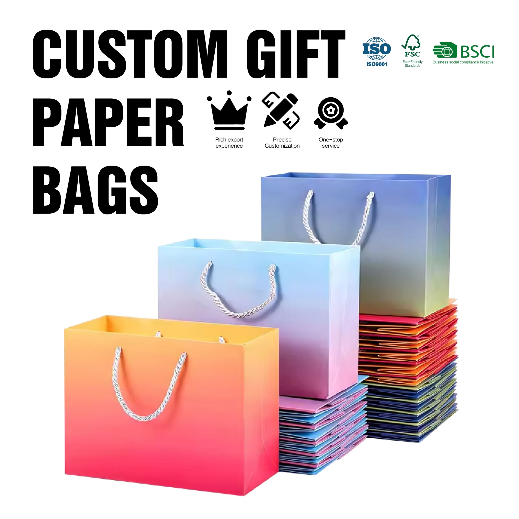 Cheap Personal Biodegradable Luxury Retail Packaging Custom Paper Shopping Bags Logo Printed