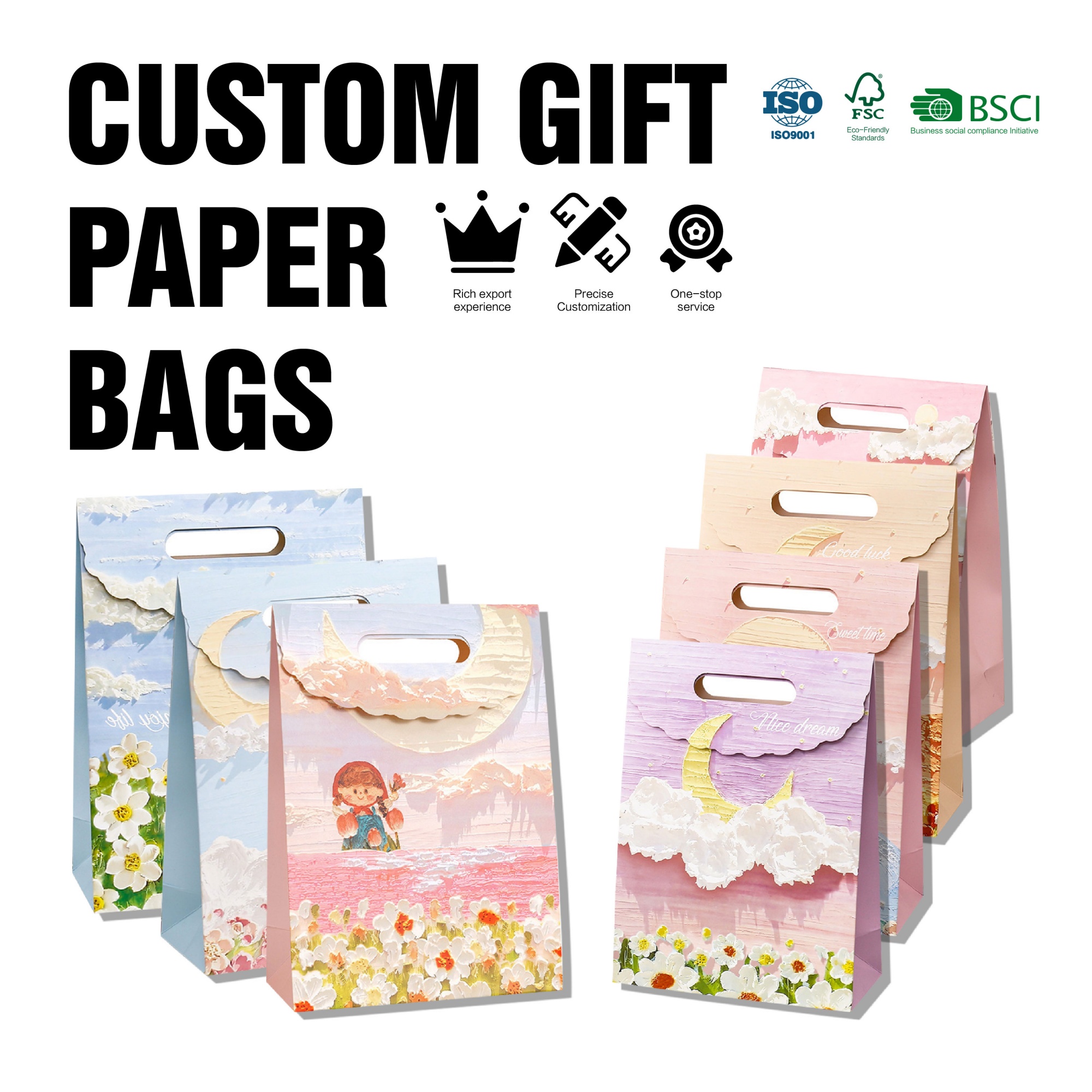 Eco-Friendly Recyclable Shoe Boutique Packaging Luxury Clothes Shopping Gift Paper Bag With Handle